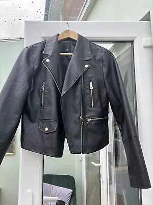 Buy River Island Faux Leather Jacket Size 10 • 0.99£