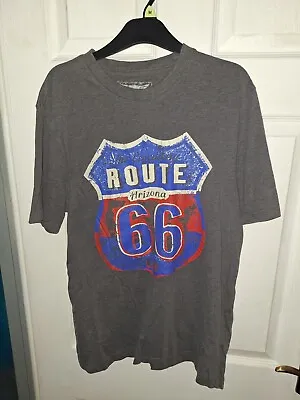 Buy Mens Arizona T Shirt Route 66 Dark Grey Medium • 3.50£