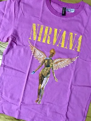Buy Pink Nirvana T-shirt With Yellow Graphics • 14.40£