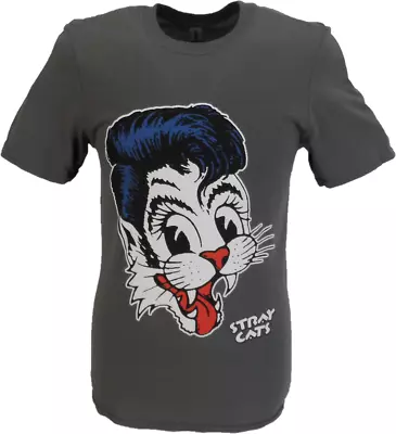 Buy Mens Officially Licensed Grey Stray Cats Logo Retro T Shirts • 16.99£