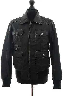 Buy Mustang Men's Leather Jacket S BLACK Uni Short 100% Black Leather • 81.11£