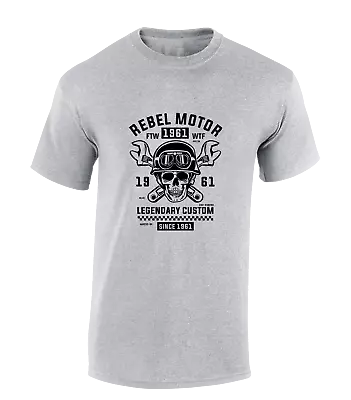 Buy Rebel Motor Skull Mens T Shirt Cool Biker Motorbike Design Gift Idea Motorcycle • 8.99£