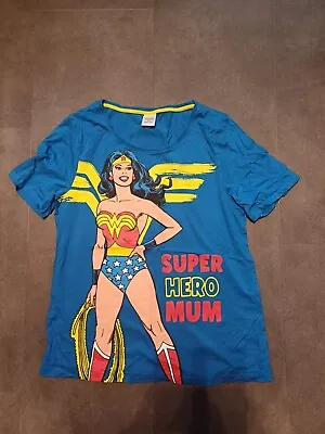 Buy Womens Top T-shirt Size 12- 14 Blue Short Sleeved New Superhero Mom Wonder Woman • 7.99£