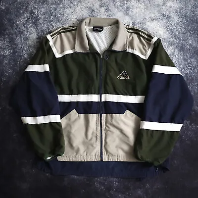 Buy Vintage Green & Navy Adidas Windbreaker Jacket | Medium | (Grade B) • 13.50£