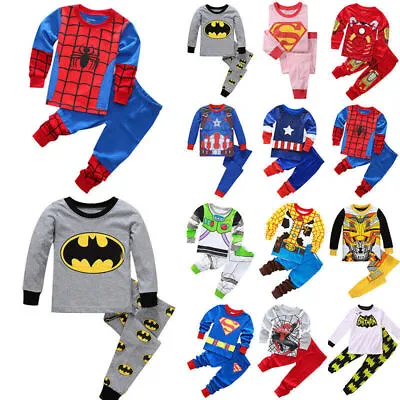 Buy Toddler Boys Girls Superhero Spiderman Sleepwear Pyjamas Costume Fancy Set Gift • 11.41£