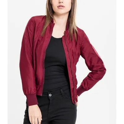 Buy Urban Classics Womens Light Bomber Jacket Burgundy Red Size Large BRAND NEW • 23.99£
