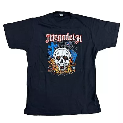 Buy Megadeth T-Shirt Graphic Print Regular Short Sleeve 00s Black Mens Large • 44.99£
