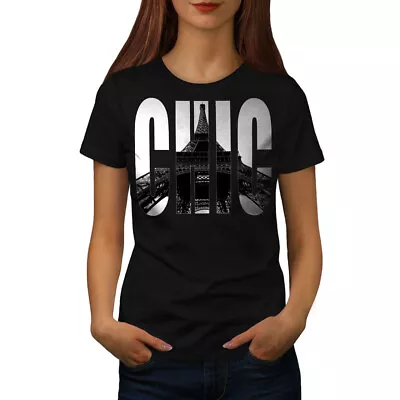 Buy Wellcoda Chic Paris Womens T-shirt, Chick Casual Design Printed Tee • 15.99£