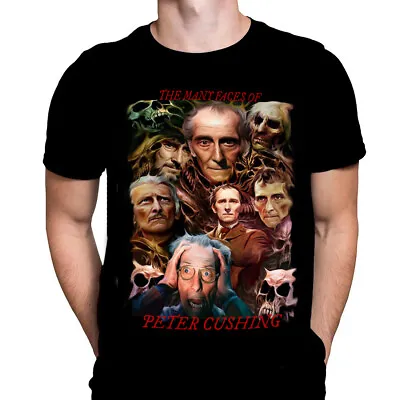 Buy FACES OF PETER CUSHING - Movie Poster Art  - T-Shirt / Hammer  /  Horror • 21.45£