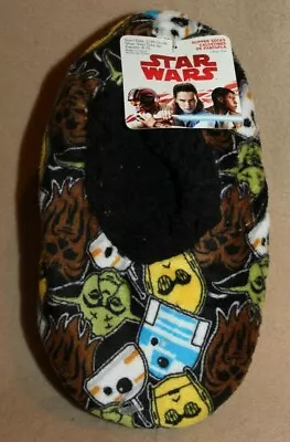 Buy Child’s Star Wars Slipper Socks Size S/M Ch/M 8-13 New Yoda Chewie C3P0 R2D2 • 7.99£