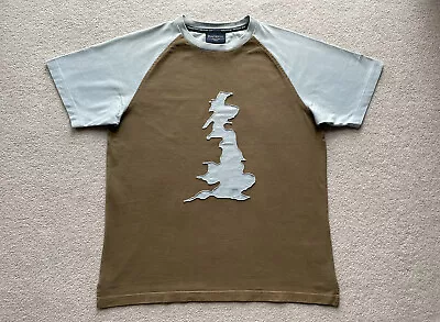 Buy Hackett Vintage 90’s Rare Mens Great Britain Island T-Shirt Brown Size Medium • 19.99£