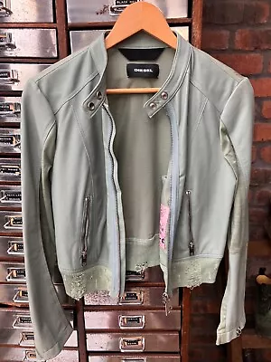 Buy Deisel Leather Jacket Green Sizes S • 25£