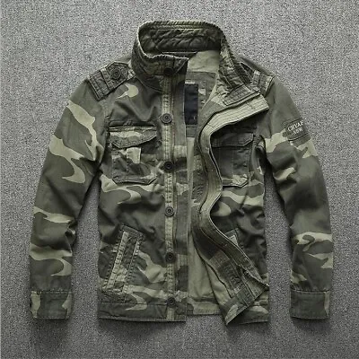 Buy Male New Pure Cotton Casual Jacket Camouflage Workwear Outwear Military Coat Men • 71.99£