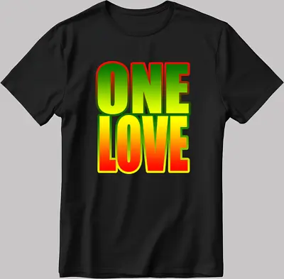 Buy ONE LOVE Bob Marley Reggae Short Sleeve White-Black Men's / Women N180 • 9.15£