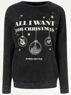 Buy Harry Potter Hogwarts Christmas Jumper Sweatshirt Ladies Women Size M • 26.95£
