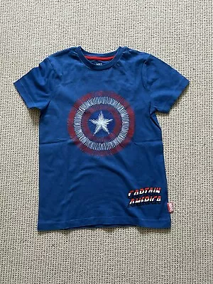 Buy Marks & Spencer Marvel Captain America T Shirt Age 6-7 Years • 4.99£