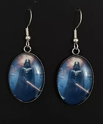 Buy SILVER 925 DARTH VADER EARRINGS STAR WARS JEWELLERY SCI FI  - Made Of Glass • 8.95£