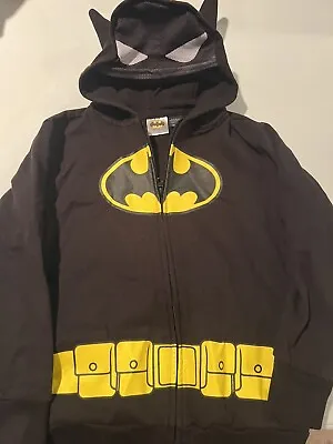 Buy Batman Zip Up Hoodie Youth Boys Size Small Fleece Costume Hooded Sweatshirt • 7.87£