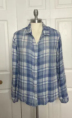 Buy Clothe & Stone Size Large Blue Plaid Button Up Shirt Long Sleeve High Low Hem L • 27.30£