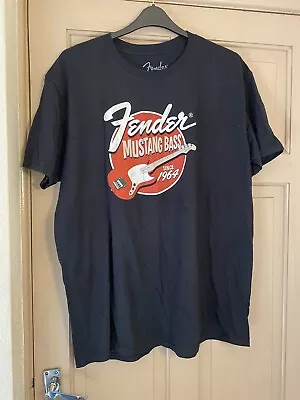 Buy Mens Vintage Black Printed Fender T-shirt Size XL • 9.99£