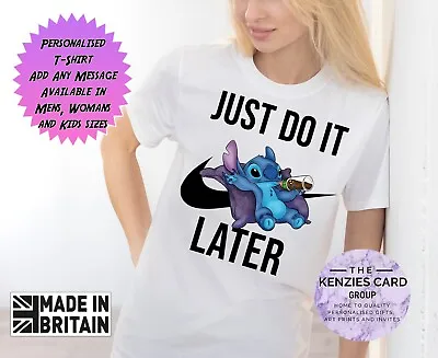 Buy Lilo And Stitch Do It Later T Shirt Top Women Men Kids Unisex Top Christmas Gift • 11.95£