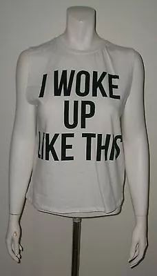 Buy I Woke Up Like This White Black Muscle Tee Size Large New Without Tags • 15.15£