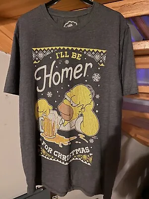 Buy Official The Simpsons I'll Be Homer For Christmas Medium M T-Shirt • 3.50£