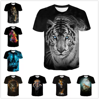 Buy Tiger 3D Printed Unisex Casual T-Shirt Women Men Kids Short Sleeve Tops • 14.99£