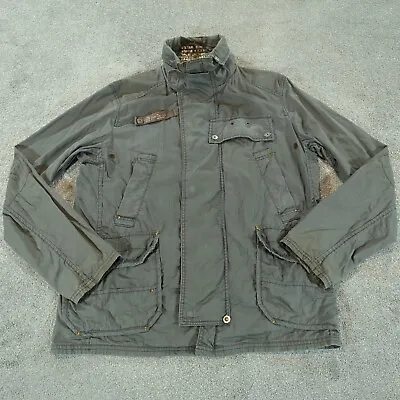 Buy G-Star Jacket Mens XL Grey Mash Military Overshirt Denim Army Utility Field • 24.97£