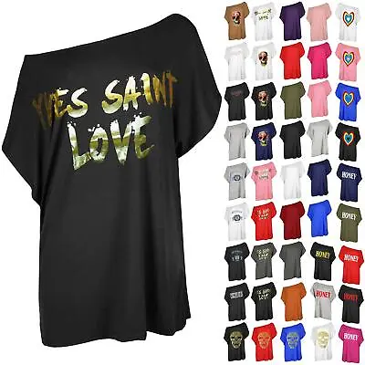 Buy Women Baggy Oversized Fit Batwing Sleeve Top Loose Batwing Baggy T-Shirt Tee Top • 5.49£