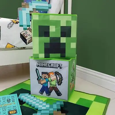 Buy Minecraft Storage Box 2 Pack Foldable Space Saving Clothing Toy Tidy Organiser • 16.99£