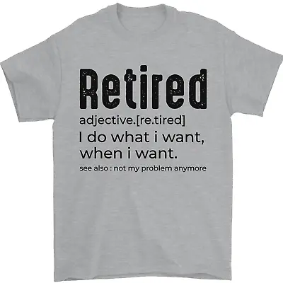 Buy Retired Definition Funny Retirement Mens T-Shirt 100% Cotton • 8.49£