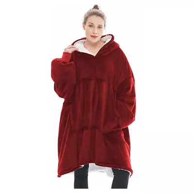 Buy Hoodie Blanket Reversible Oversized Ultra Plush Sherpa Giant Hooded Sweatshirt • 10.85£