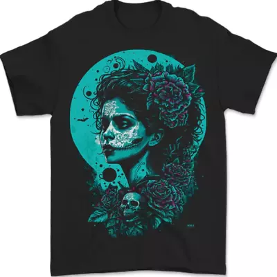 Buy Santa Muerte Day Of The Dead Skull Fantasy Mens T-Shirt 100% Cotton • 9.99£