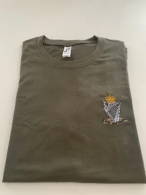 Buy Royal Irish Rangers Badge Embroidered On A Military Green T-shirt M-3xl • 6.99£