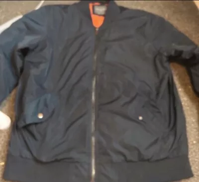 Buy Mens Large Size Navy  Bomber Style Jacket From Primark • 0.99£