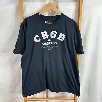 Buy CBGB Shirt Mens Extra Large OMFUG Underground Punk Rock Black Short Sleeve • 12.36£