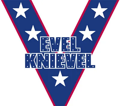Buy Evel Knievel 70s Stuntman Dare Devil Logo Iron On Tee T-shirt Transfer • 2.39£