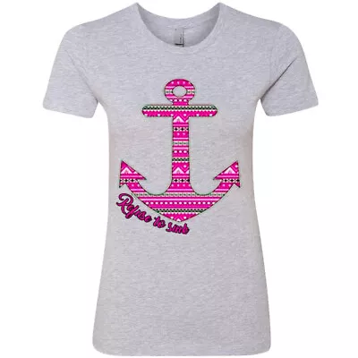Buy 🔥 Refuse To Sink Pink Anchor Womens T Shirt Nautical Sailor Captain Marine Life • 16.02£