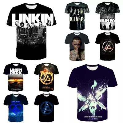 Buy 3D Mens Womens Summer Linkin Park Casual T-Shirt Short Sleeve Tee Tops Gifts • 8.39£