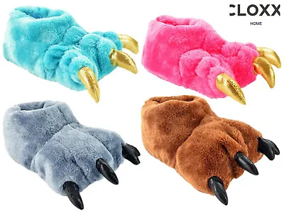Buy Novelty Monster Claw Slippers Ladies Junior Plush Soft Warm Cosy Padded Slip On  • 14.95£