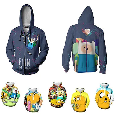 Buy Adventure Time With Finn And Jake 3D Hoodies Sweatshirt Coat Jackets Costumes • 14.40£