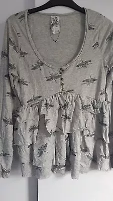 Buy Grey Dragonfly Frill Top By NEXT Size 8-10 • 2.50£