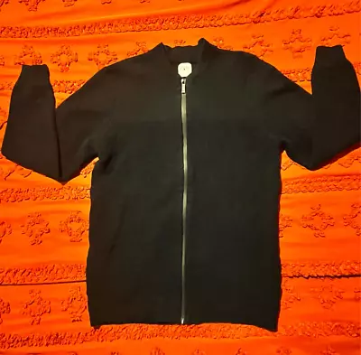 Buy Zara Sweater. Long Sleeve, Black, Zipper, Size Large. • 22.19£