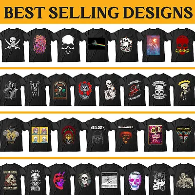 Buy Skull Biker Devil Heavy Metal Rock Demon Unisex Tee Top Mens T Shirts #P1 #PR #M • 9.99£