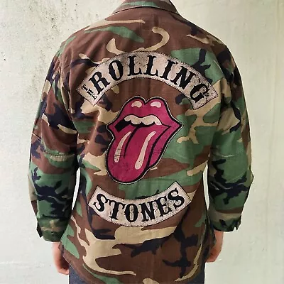 Buy Rolling Stones Band Camo Army Jacket Rock • 44.99£