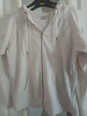 Buy DKNY Hooded  Full Zip Sweatshirt Beige Lace Trim 10 12 14  • 12£