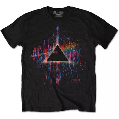 Buy Pink Floyd Mens Special Edition Black T-Shirt Dark Side Of The Moon Pink Splat • 13.95£
