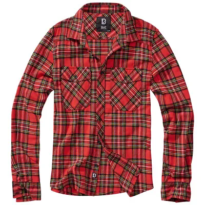 Buy Brandit Check Shirt Check Flannel Mens Long Sleeve Work Tartan • 39.95£