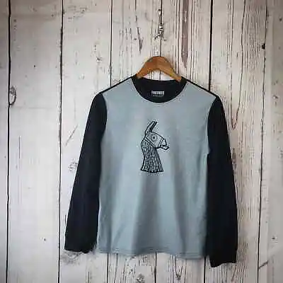 Buy Fortnite Boys Shirt Size 14/16 Pullover Long Sleeve Gray • 9.50£